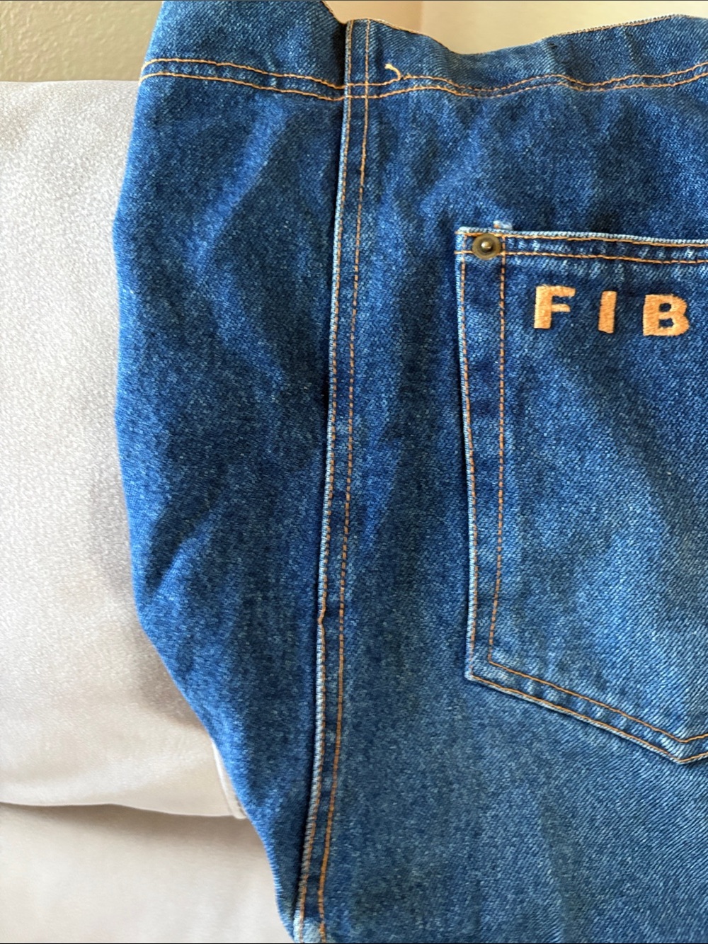 Denim Shoulder Tote Bag - Blue - Picture 6 of 13